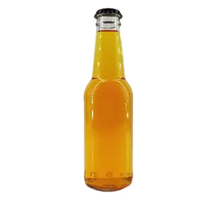 250ml 330ml 500ml Transparent Ambre Étincelant Eau Gazeuse Carbonate Boisson Cocktail Bière Bouteille En Verre avec Couvercle de Couronne