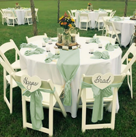 Ceintures de chaise vert sauge avec nœud papillon en satin prêt à l'emploi pour la décoration de l'hôtel de fête d'événement de mariage