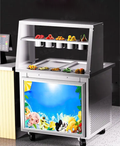 Machine à glace frite à double plateau carré 50L/H avec 5 barils, modèle B1, prix de gros, pour glace roulée, économique, pour le Royaume-Uni/l'Australie - Product Image 2