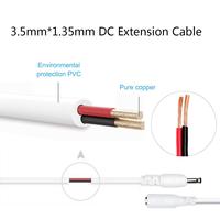 Cable de extensión de alimentación CC 3,5mm X 1,35mm macho a hembra Jack DC Cable adaptador de corriente para cámaras Cámara IP inalámbrica 3m blanco