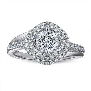Trendy 925 <b>Silver</b> Stackable CZ <b>Ring</b> and Necklace <b>Set</b>, Simple Geometric Zirconia Jewelry <b>Set</b> for Office Lady - Product Image 4