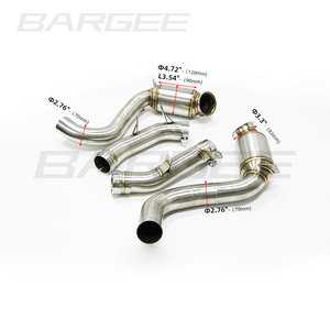 Kit de Downpipe d'échappement Bargee <span class=keywords><strong>Megna</strong></span> Flow pour Mercedes Benz GLC63 GLC63s AMG W205 M177 4.OT 2015-2020 - Product Image 1