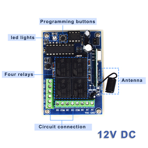 433mhz DC 12V 4CH Channel <strong>Rf</strong> <strong>Transmitter</strong> and <strong>Receiver</strong> - Product Image 4
