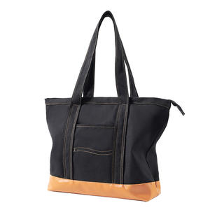 Bolso Tote de Lona para Mujer, Primavera 2025, Color Beige, Gran Capacidad, Cierre de Cremallera, Bolso de Hombro para el Trabajo, Viajes, Escuela y Uso Diario - Product Image 4