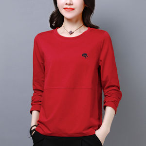 Plus Size Women's Korean Style Long Sleeve T-Shirt Loose Fit Slimming Base Layer Top For Chubby Women Autumn Wear - Product Image 3