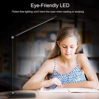 Lampe de bureau pliable moderne européenne en aluminium, électrique à courant continu, avec commande tactile, chargement sans fil, simple, pour la lecture et l'étude, protection oculaire