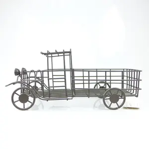 Cesta de fio de metal para decoração, cesta rústica estilo vintage para caminhão, frutas, decoração para jardim e casa