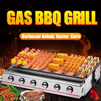 Barbecue de table au gaz GPL commercial en acier inoxydable sans fumée à 8 brûleurs infrarouges