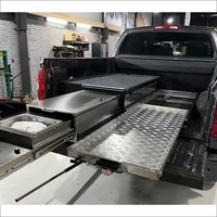 Tiroir universel avec des ailes spécifiques VRD4X4, tiroir pour plateau de camionnette, plateau coulissant pour le chargement intérieur de la camionnette, en acier inoxydable