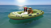 Kayak de pêche gonflable 2 places 4m de haute qualité avec plancher en PVC Drop Stitch Garantie 1 an pour la pêche en lac et en rivière