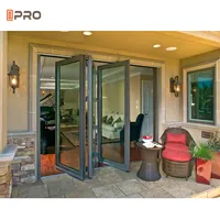 Customized Waterproof Exterior Aluminum Glass Bifold Patio Sliding Bi Folding Door