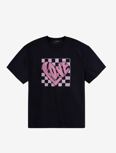 T-shirt da donna con stampa a cuore per San Valentino, manica corta, girocollo, top casual, lavabile in lavatrice, per tutte le stagioni - Product Image 1