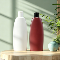 Botol Plastik PE Amber Kotak Bulat 300ml Kosong untuk Lotion, Sabun Mandi Cair, Sampo, Pembersih Wajah, Tutup Flip Top, Zhongshi Plastic