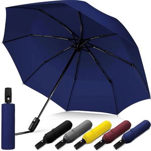 Parapluie de sac à main automatique coupe-vent pliable portable avec nervures renforcées et revêtement en téflon pour voyage - Product Image 2