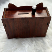 Tirelire en bois de pin artisanale non finie à faire soi-même, personnalisée, 1 lakh rs, maison en bois, tirelire pour enfants, boîte d'épargne de 100 000 roupies
