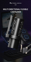 Support de bureau léger GAM-DM90 pour microphone à condensateur de bureau pour jeux et diffusion en direct, microphone filaire RGB avec éclairage RGB
