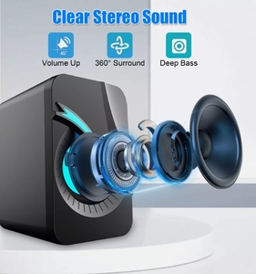 Altavoces Electrónicos RGB para Juegos, Altavoces de Escritorio Electrónicos Futuristas con Luces LED de Colores para <span class=keywords><strong>PC</strong></span> - Product Image 5