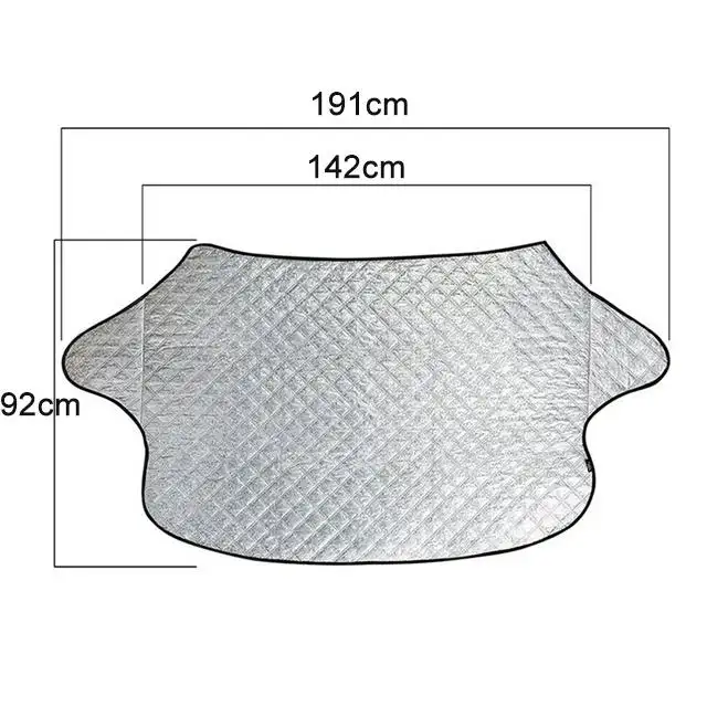 Penutup Pelindung Matahari Salju Foil Aluminium, 4 Lapisan Pelindung Angin Cocok untuk Sebagian Besar Penutup Kaca Depan Kendaraan