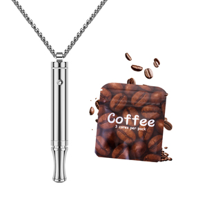 Stainless Steel Stop Smoking Relief Calming Mindfulness Vagus Nerve Exercise Mindful Reuseable Breathing <b>Necklace</b> <b>Long</b> <b>Chain</b> - Product Image 1
