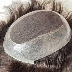 Nuevo estilo australiano de encaje y base de PU, tamaño de la base 7*9 pulgadas # Tupé de 4 colores en tono marrón para hombre - Product Image 1