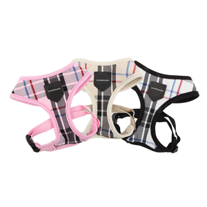Arnés para perros ajustable personalizado de fábrica Patrón a cuadros Cinturón de pecho de color sólido Arnés para mascotas para perros de todos los tamaños - Product Image 1