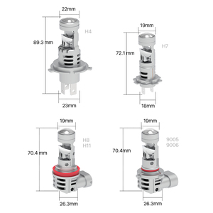 Ampoule de phare LED H4 9003 HB2 80W Canbus 10000LM 12V Faros automotriz lentille de projecteur LED lumière LED pour voiture moto <span class=keywords><strong>scooter</strong></span> - Product Image 2