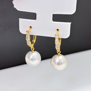 Accesorios de Plata S925 para DIY con Perlas, Broche de Oreja con Cuentas Redondas de 10-15 mm y Bandeja Vacía 22316 - Product Image 2