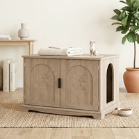 Meuble pour animaux de compagnie avec bac à litière dissimulé, maison pour chat en bois moderne pour l'intérieur