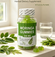 Complément Alimentaire Marque Blanche : 60 Gummies de Moringa, Extrait de Feuilles et Graines de Moringa 240mg, Sans OGM
