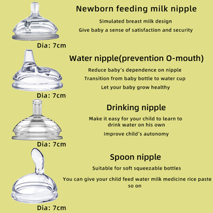 Ensemble de biberons <span class=keywords><strong>anti</strong></span>-coliques en silicone 3 en <span class=keywords><strong>1</strong></span>, col large 7 cm, biberons d'alimentation pour bébé, biberons pour nouveau-né - Product Image 6