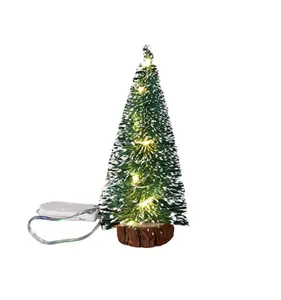 LED Christmas Tree 15/20/25/30CM Tabletop Mini Christmas Tree Nightlight Decoration Artificial Xmas Tree Decor New Year Gift