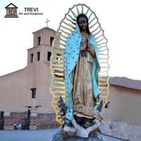 Populaire Catholique Bronze Sculpture Religieuse En Métal Virgen Marie De Guadalupe Statue