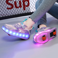 Enfants Chaussures Garçons Et Filles Enfants Chaussures À Roulettes Avec Roues Rétractables Premium Skate Chaussures Led Baskets Pour Garçons