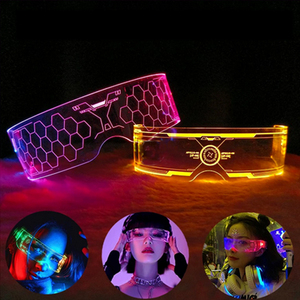 Gafas LED luminosas Cyberpunk, gafas luminosas futuristas geniales para hombres y mujeres, suministros de Cosplay de <span class=keywords><strong>Halloween</strong></span>, tamaño de 5cm - Product Image 4