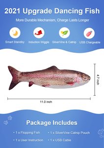 Jouet pour animaux Petdom amélioré, poisson mobile souple pour petits chiens, jouets à chatouiller avec herbe à chat pour chatons - Product Image 2