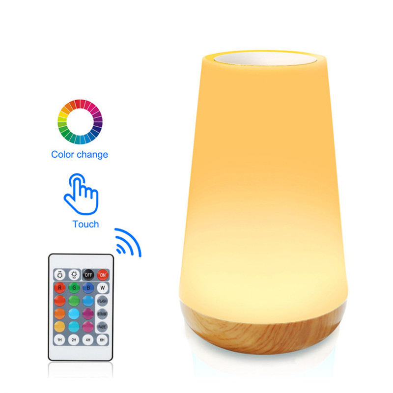 Оптовая продажа, светодиодный ночник для малышей с цветным рисунком древесины, перезаряжаемый ночник, умная настольная лампа, прикроватная лампа