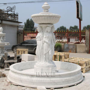 Fuente de agua de piedra tallada a mano de estilo europeo BLVE, fuentes de cascada de jardín de mármol blanco para exteriores a la <span class=keywords><strong>venta</strong></span> - Product Image 5