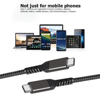Kabel pengisi daya Cepat PD, kabel Data ganda 5A 100W, Tipe c PD, kabel pengisian daya cepat, USB C, kabel Data kepang nilon, Foil Chip e-marker untuk Transfer Data komputer