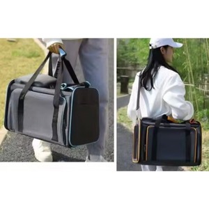 Sac de transport extensible pour animaux de compagnie, approuvé par les compagnies aériennes, avec poches en filet, bandoulière et coussinets lavables - Pour 2 chats, chatons - Product Image 5