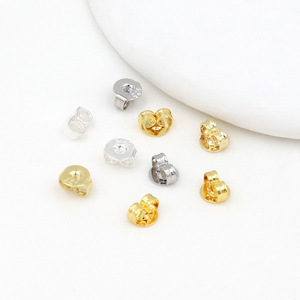 Puntas de pendientes redondas chapadas en oro auténtico de 18 quilates, accesorios para pendientes hechos a mano con baño de oro de 14 quilates que preserva el color, A51 - Product Image 3