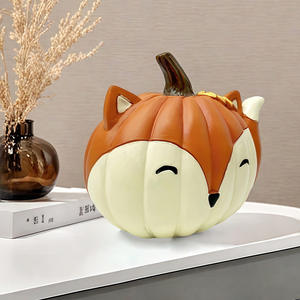 Adornos Retro de Halloween con Diseño de Zorro y Calabaza, Artesanía Artística Folclórica de Resina Epoxi, Decoración para Sala de Estar y Porche, Venta al Por Mayor - Product Image 2