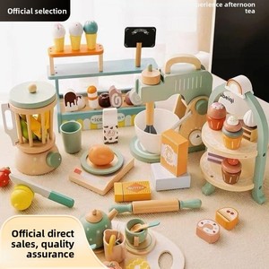 <span class=keywords><strong>Juguete</strong></span> de Cocina de Madera para Niños, Caja de Juguetes de Comida, Simulación de Frutas, Verduras, Ensalada, <span class=keywords><strong>Cafetera</strong></span>, Panificadora, para Niños y Niñas de 4 a 6 Años - Product Image 2