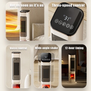 2000W Electric Tower <b>Fan</b> Heater Portable PTC Ceramic 12 Hours Timer <b>Remote</b> <b>Control</b> 3D Flame Effect Fast Heating for Home Winter - Product Image 2