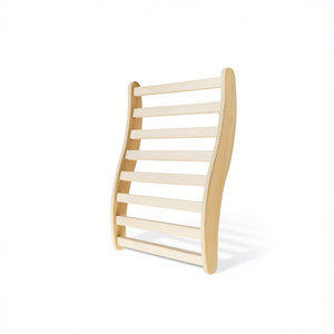 Schienale per sauna in legno naturale a forma di S, non trattato, atossico, attrezzatura di sicurezza per bagno e sauna, design minimalista - Product Image 1