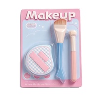 Lot de 3 pinceaux de maquillage professionnels en fibres artificielles avec manche en plastique, comprenant une éponge à fond de teint et un petit pinceau correcteur en forme de boulette vapeur