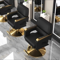 Fauteuil de salon de coiffure haut de gamme Wss 2025, pivotant et relevable, en acier inoxydable, noir, pour hommes