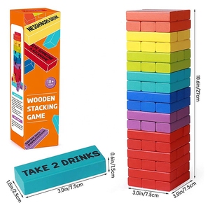 Khối Xếp Chồng Sơn Không Độc Hại Trò Chơi Xếp Chồng Cầu Vồng Bằng Gỗ Đồ Chơi Tháp Xếp Chồng - Product Image 3