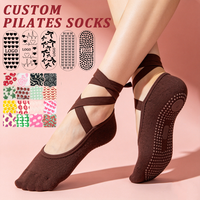 Chaussettes de sport personnalisées en coton pour femmes, avec logo, à bretelles croisées, antidérapantes, invisibles, pour yoga, pilates, ballet