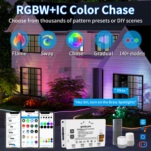 스마트 와이파이 제어 IP65 24V 야외 LED 정원등 RGBW 조경 조명 6W 황동 RGBW LED 스포트라이트 야외용 UCS2904 - Product Image 3