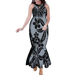 プラスサイズLady Fishtailロングドレスカスタムプロムエレガントホルターネックバンドドレスウォータードロップデザインノースリーブマーメイドイブニングガウン - Product Image 3